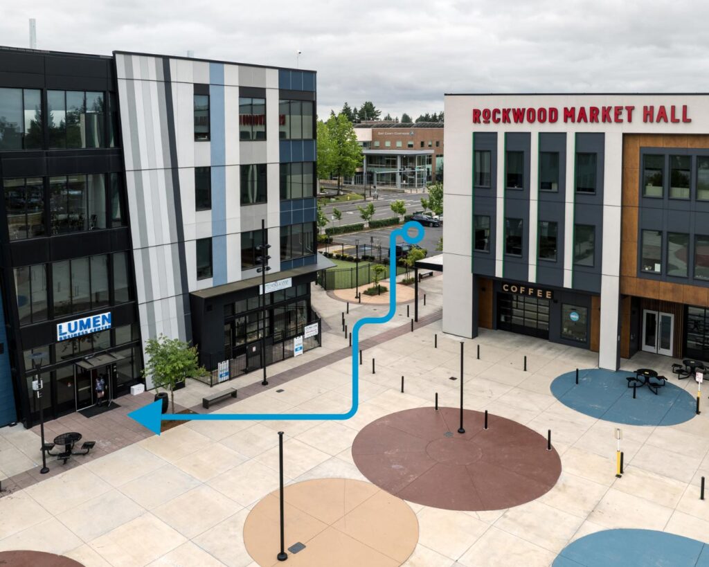 Wallace Rockwood Clinic Entrance from South parking lot.