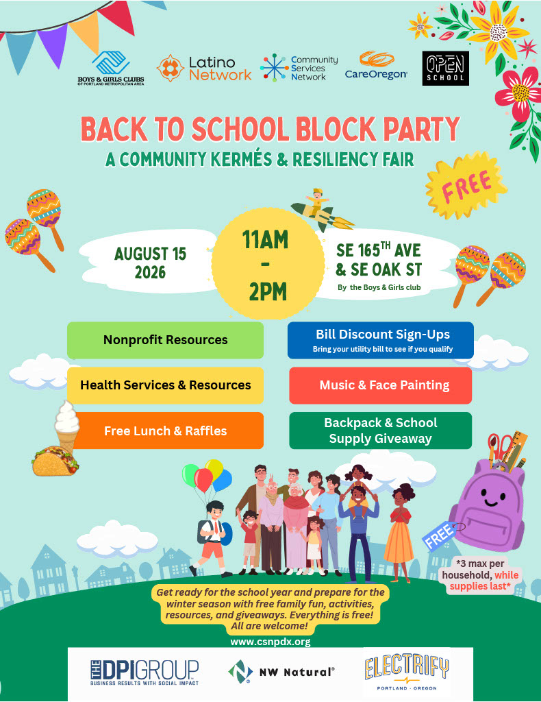 Back to School Block Party August 15