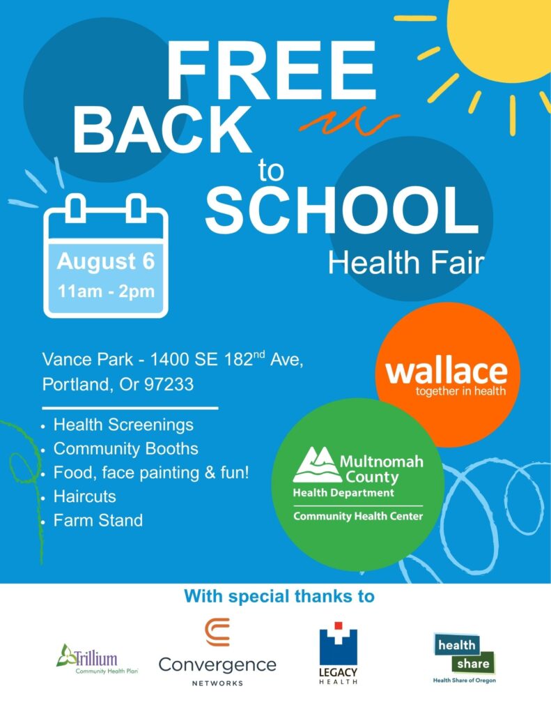 free back to school health fair August 6th